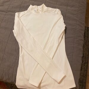 Under Armour coldgear mock neck long sleeve white medium